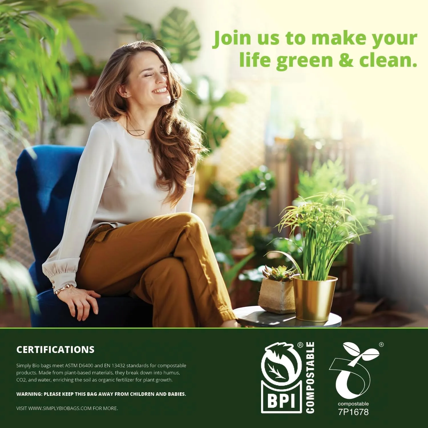 13 Gallon Compostable Trash Bags Liners Drawstring, Heavy Duty Extra Thick 1 Mil, 49.21 Liter, 30 Bags, Tall Kitchen Food Scrap Waste Bag, ASTM D6400, US BPI and OK Compost Home Certified
