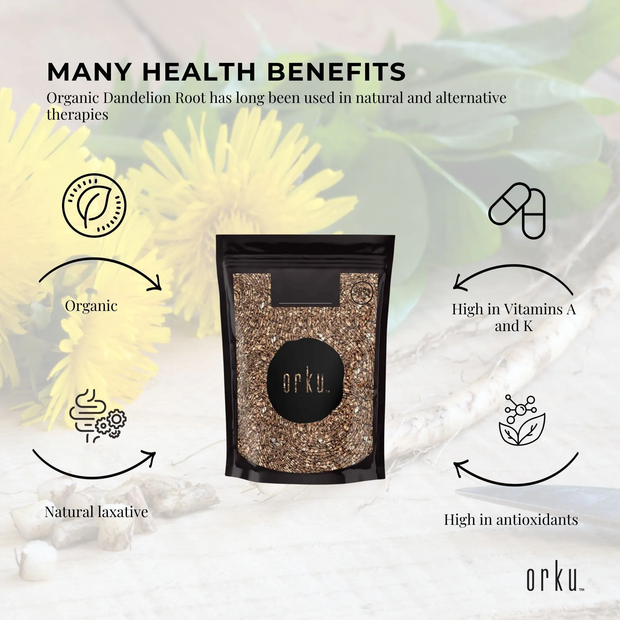 1Kg Organic Dandelion Root | Dried Raw Herbal Tea Supplement | Natural Detox Support