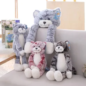 1Pc Plush Toy Soft Cat Black Gray Cat Plush Toys Lovely Anime Cat Doll Birthday Chrismas Gift for Children Cat Doll Baby Doll
