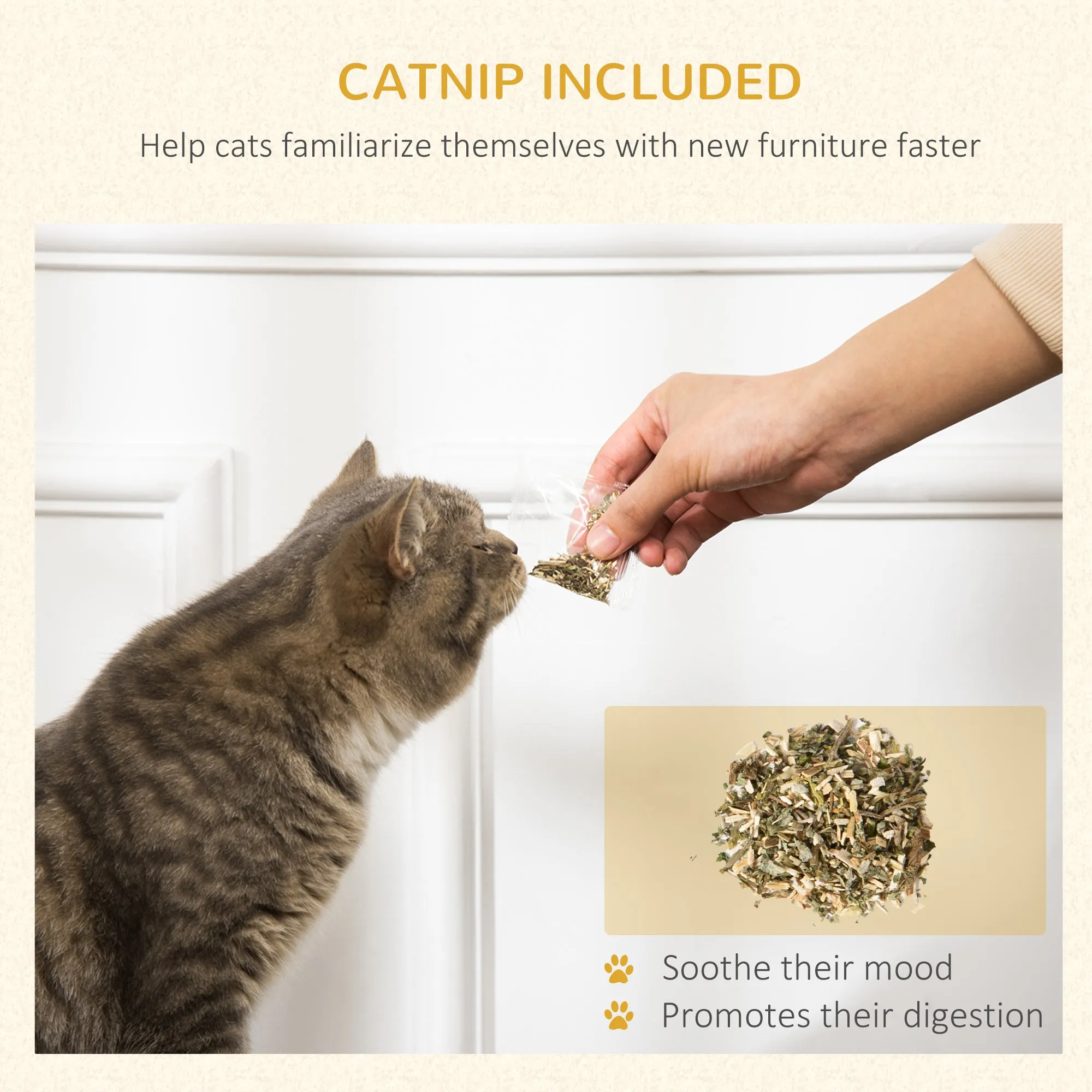 2-in-1 Cat Scratching Board & Lounger Bed with Catnip, 60L cm - Grey