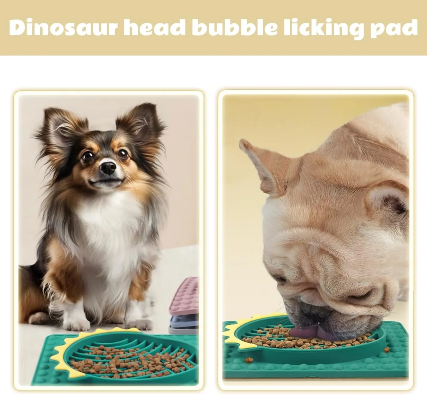 2Pcs Silicone Slow Feeding Dog, Anti-Choke Pet Food Bowl Placemat, Waterproof Meal Mat for Cats and Dogs, Press and Play Interactive Pet Supplies (Pink, 19.5 * 27 * 2.8cm)
