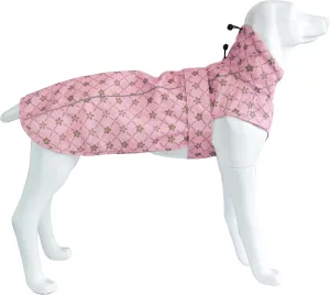 Adjustable Waterproof Dog Raincoat for Dogs,Lightweight Pet Rain Jacket Puppy Clothes with Reflective Strip for Small Medium Large Dogs(Medium,Gold Cheery Blossoms Pink)
