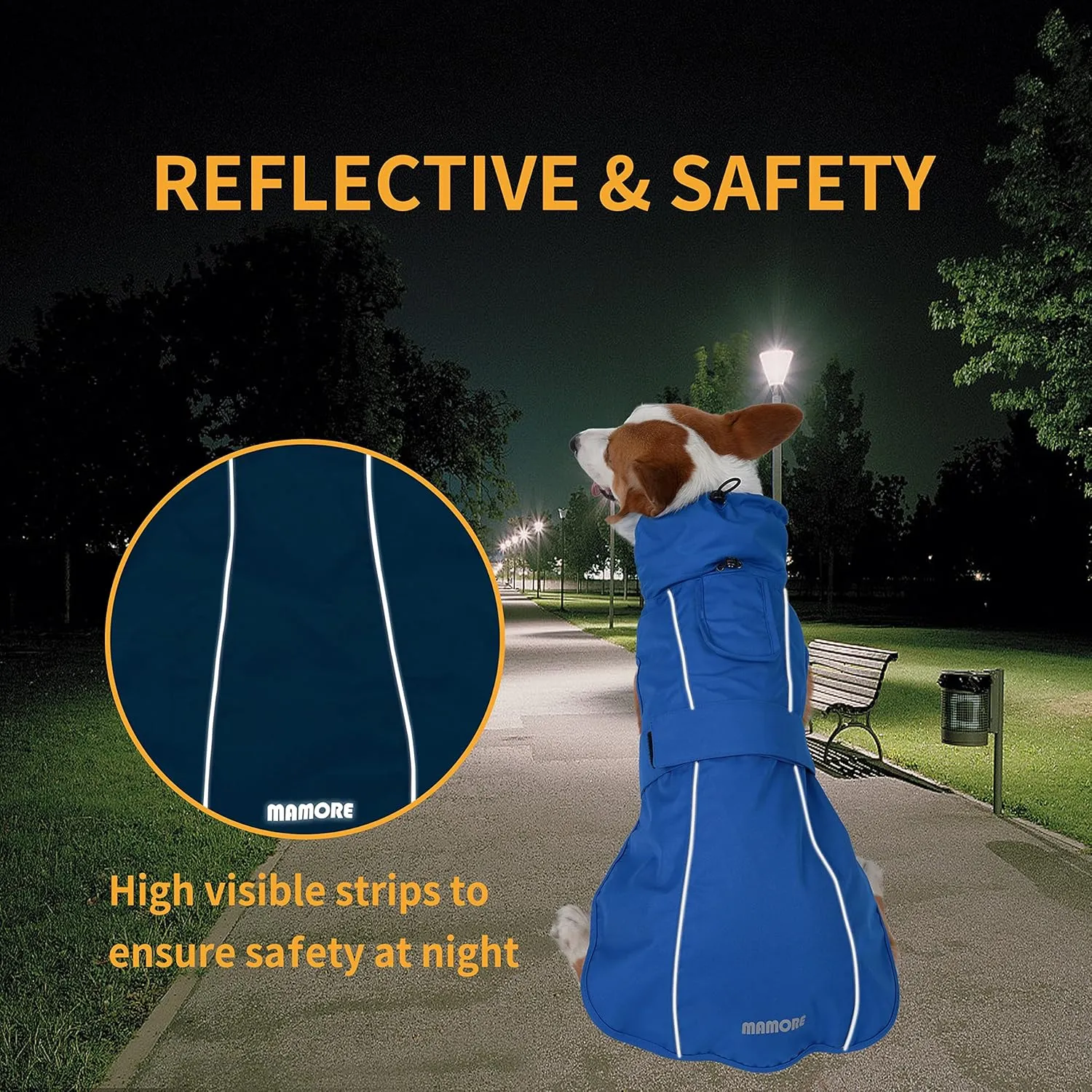 Adjustable Waterproof Dog Raincoat for Dogs,Lightweight Pet Rain Jacket Puppy Clothes with Reflective Strip for Small Medium Large Dogs(Medium,Gold Cheery Blossoms Pink)