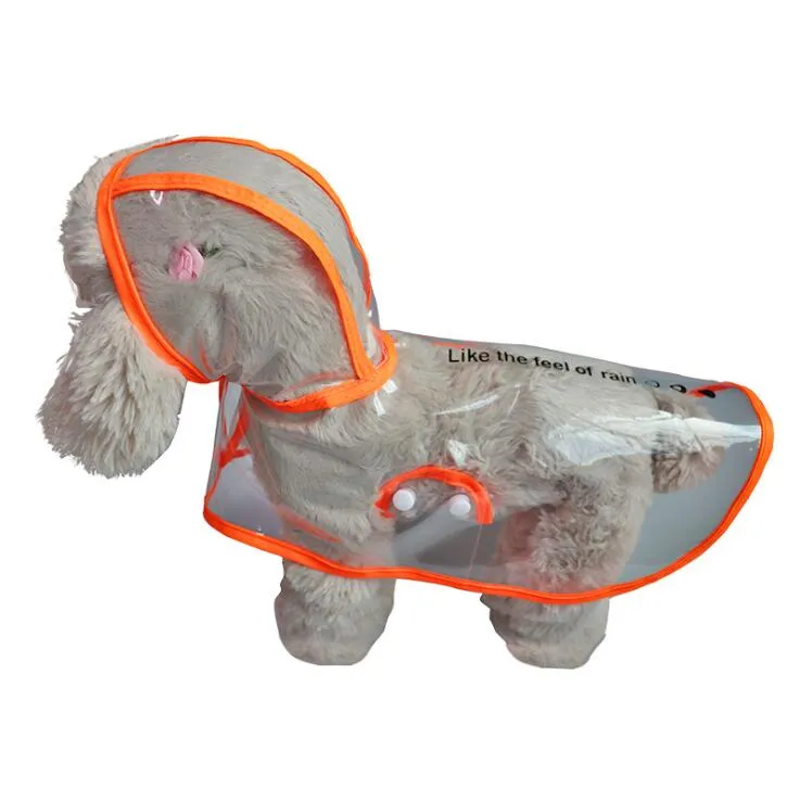 Best 6 Colors Transparent Dog Raincoat Waterproof Hooded PVC Jacket