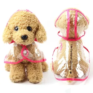 Best 6 Colors Transparent Dog Raincoat Waterproof Hooded PVC Jacket
