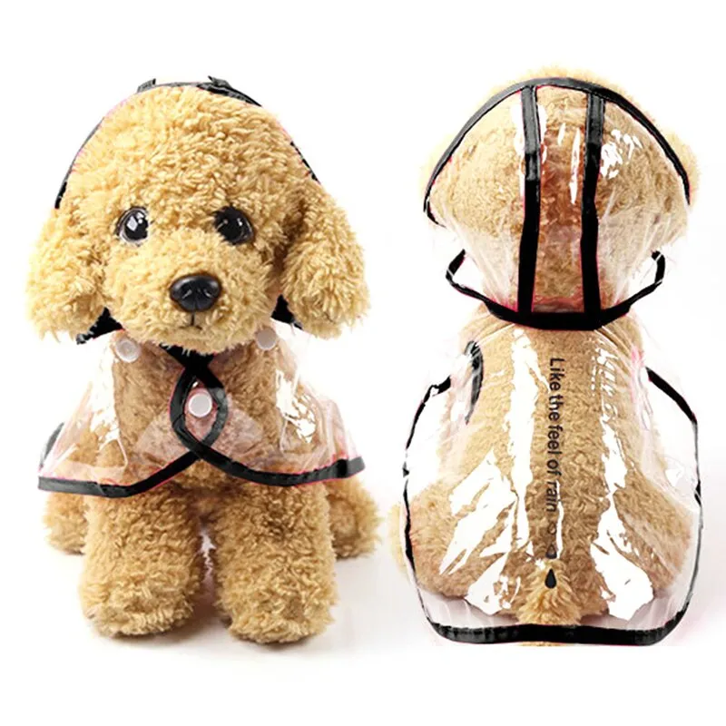 Best 6 Colors Transparent Dog Raincoat Waterproof Hooded PVC Jacket