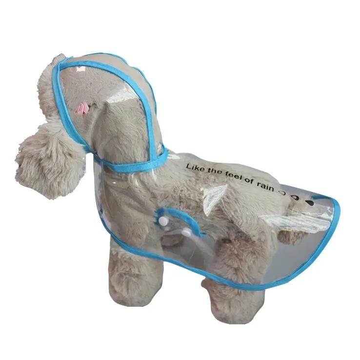 Best 6 Colors Transparent Dog Raincoat Waterproof Hooded PVC Jacket