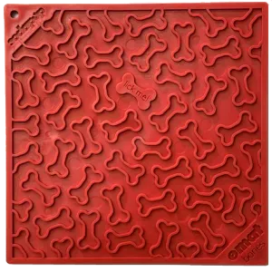 Bones Design Emat Enrichment Licking Mat, Red