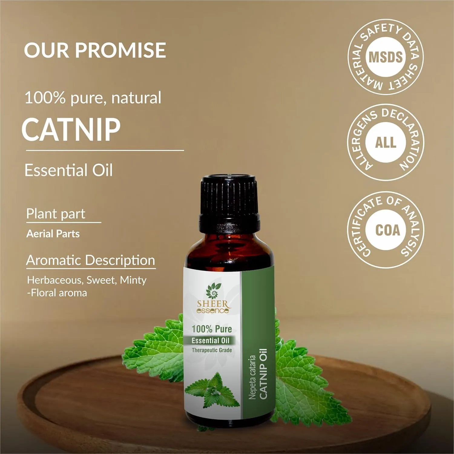 Catnip Oil (Nepeta Cataria) Essential Oil 100% Pure Natural Undiluted Uncut Therapeutic Grade Oil 0.16 Fl.OZ