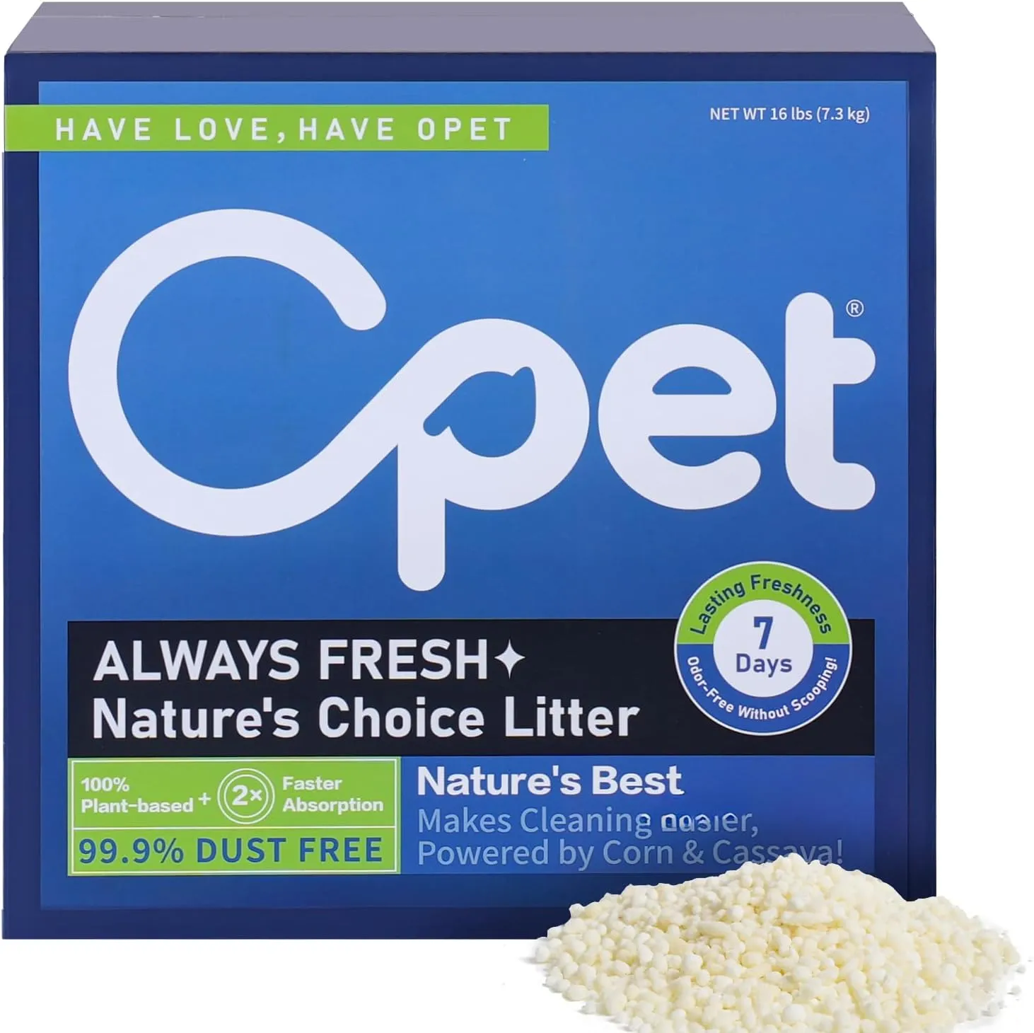 Corn & Cassava Cat Litter, Natural Sustainable Ingredients, Quick Clumping Cat Litter, Flushable, Superior Odor Control, 99.9% Dust Free Kitty Litter