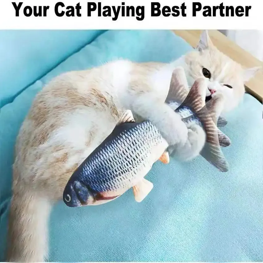 Cure Cat Boredom with Our USB Rechargeable Floppy Fish Cat Toy