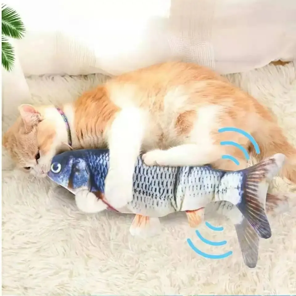 Cure Cat Boredom with Our USB Rechargeable Floppy Fish Cat Toy