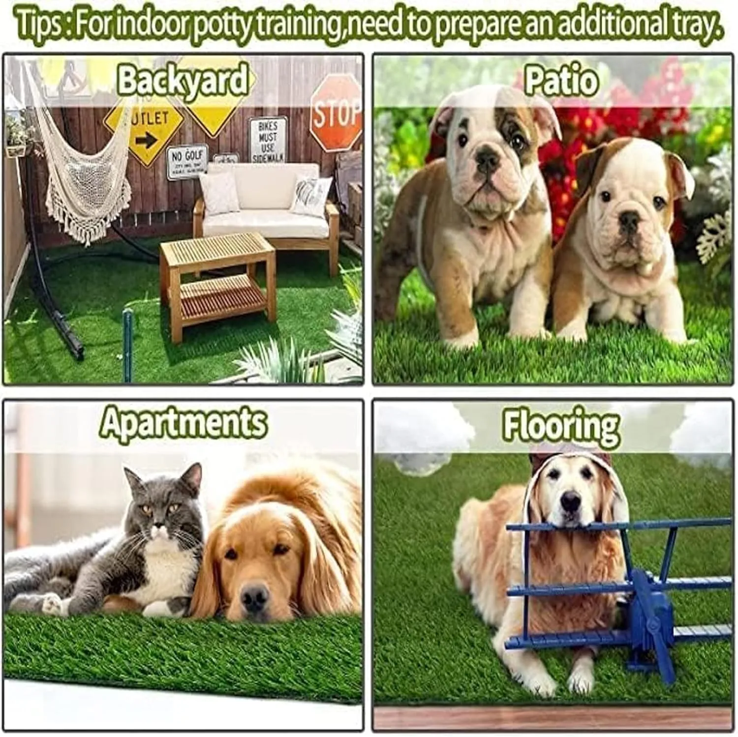 Dog Grass Pad,51.1x31.8In Fake Grass for Dogs,Artificial Grass Pee Pad for Puppies Potty Training Indoor Outdoor