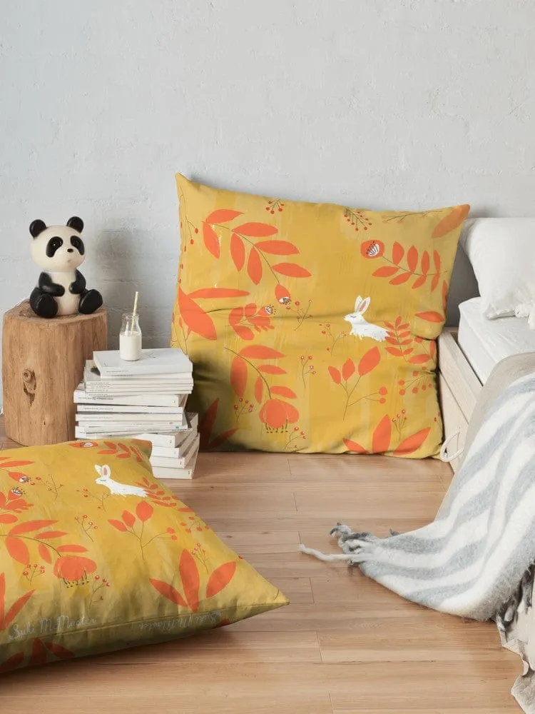 Floor Cushion (Free Shipping) - Autumn Rabbit by Suki McMaster