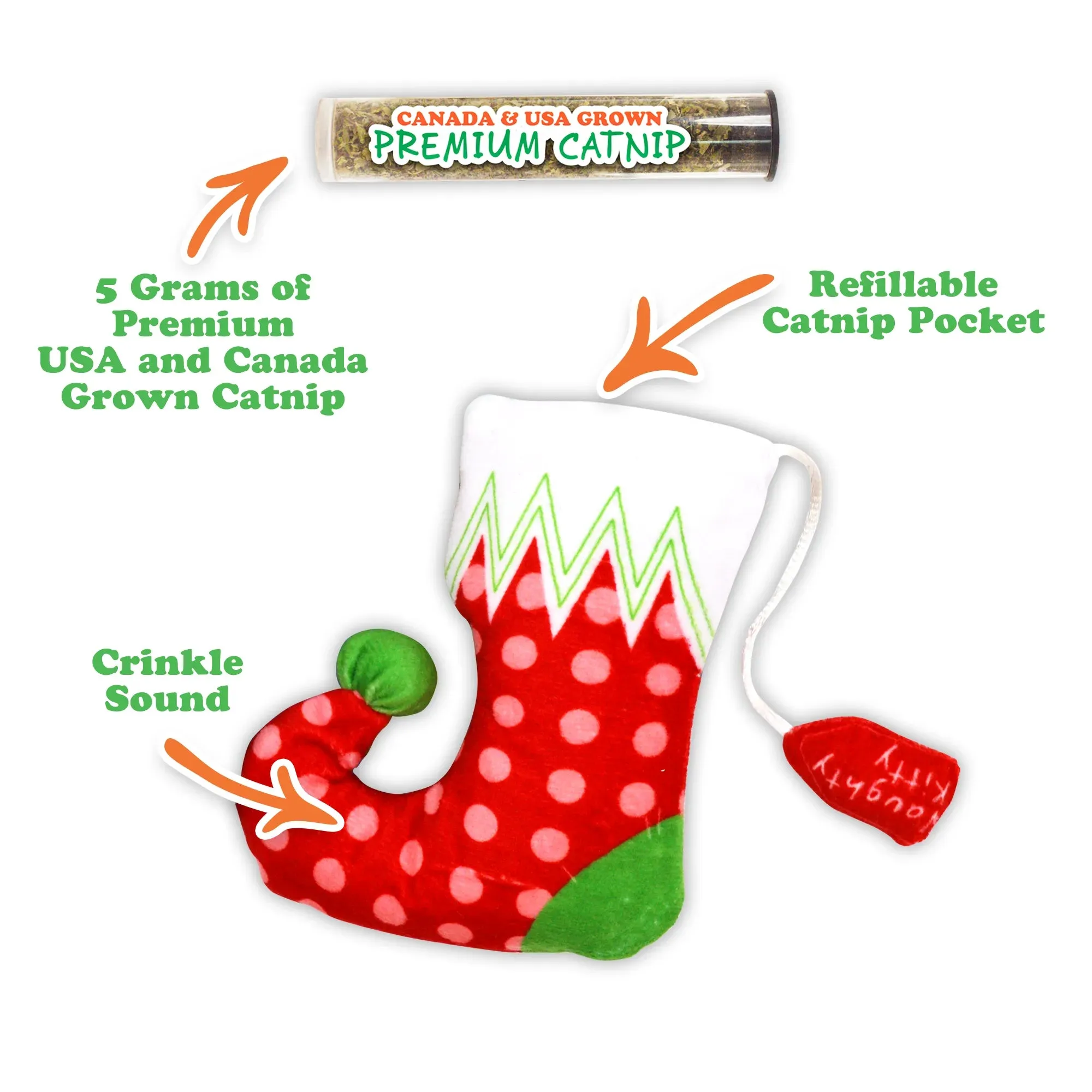 Get Stuffed Stocking Refillable Cat Toy