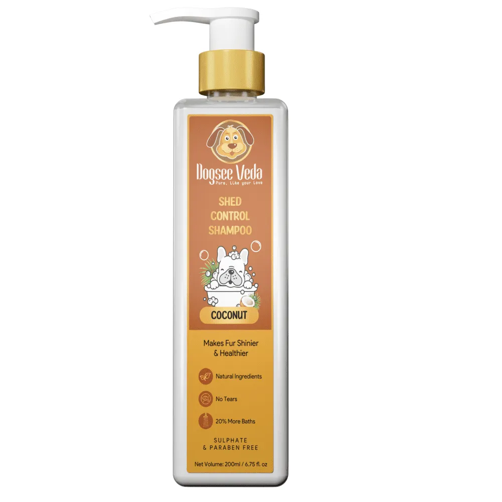 Goofy Tails Hard Squeaky Rubber Ball Toy and Dogsee Veda Shed Control Coconut Oil Shampoo for Dogs Combo