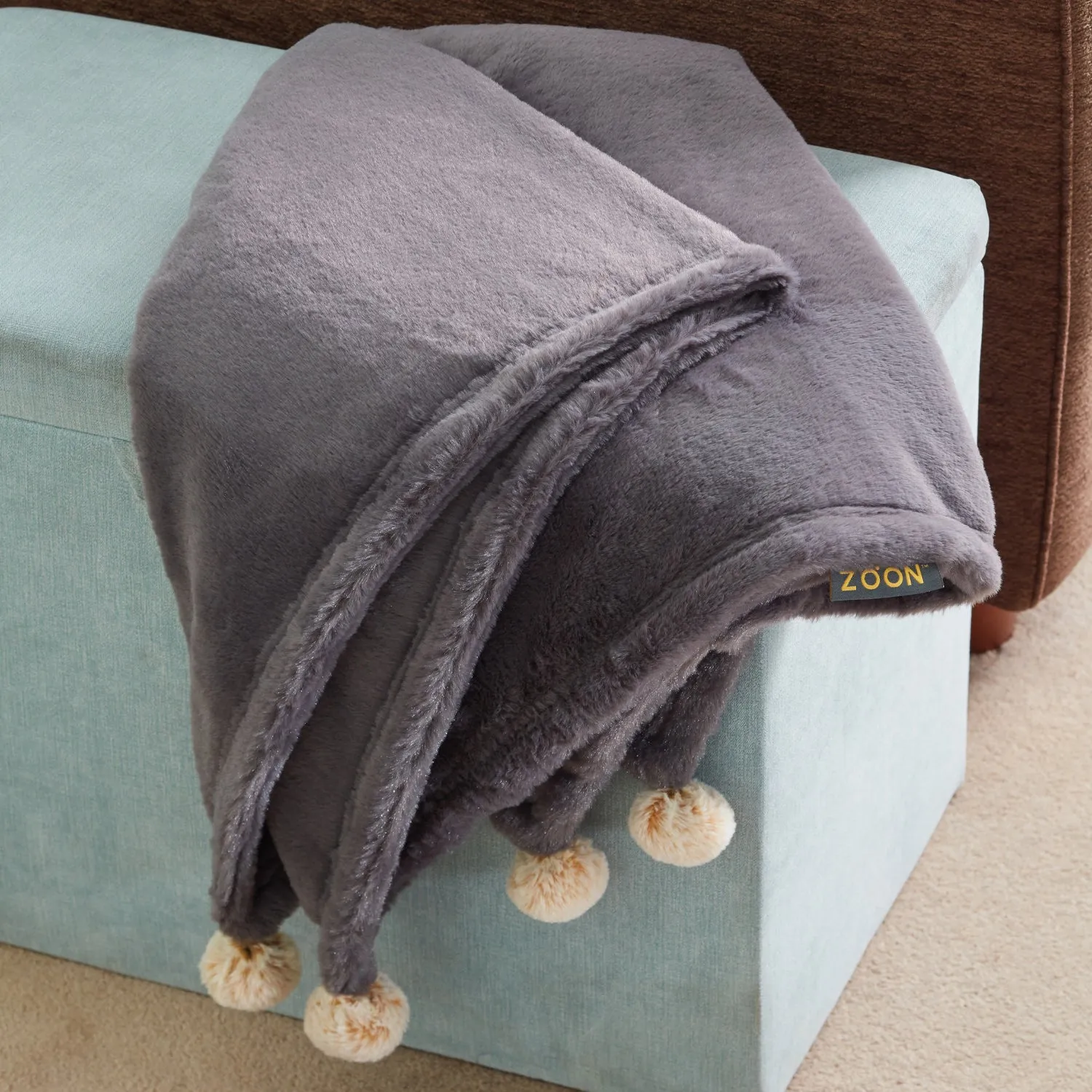 Grey Velour Dog Comforter Blanket