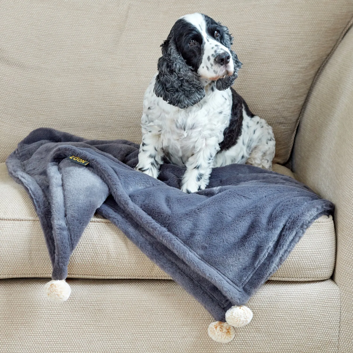 Grey Velour Dog Comforter Blanket