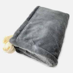 Grey Velour Dog Comforter Blanket