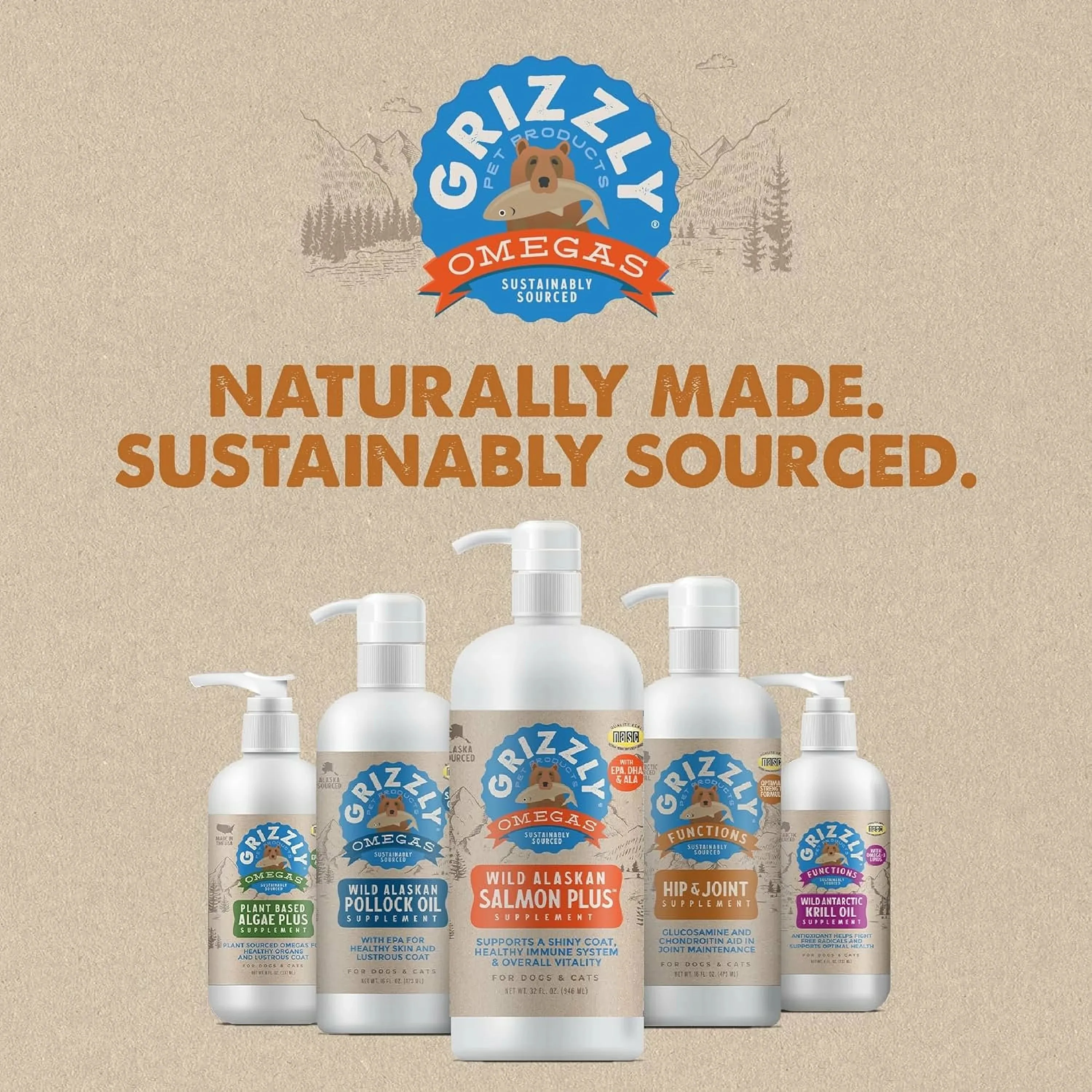 Grizzly Joint Aid Supplement For Dog & Cats (32 oz)