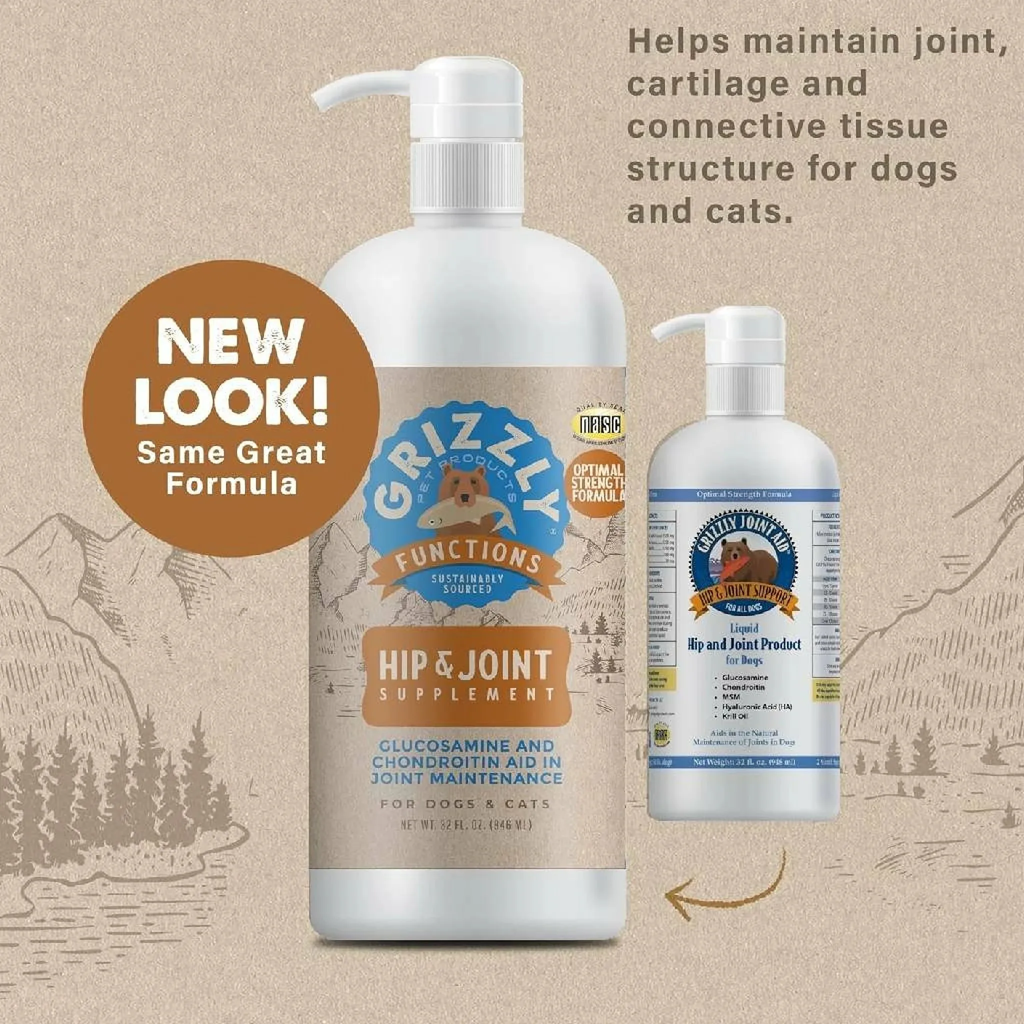 Grizzly Joint Aid Supplement For Dog & Cats (32 oz)