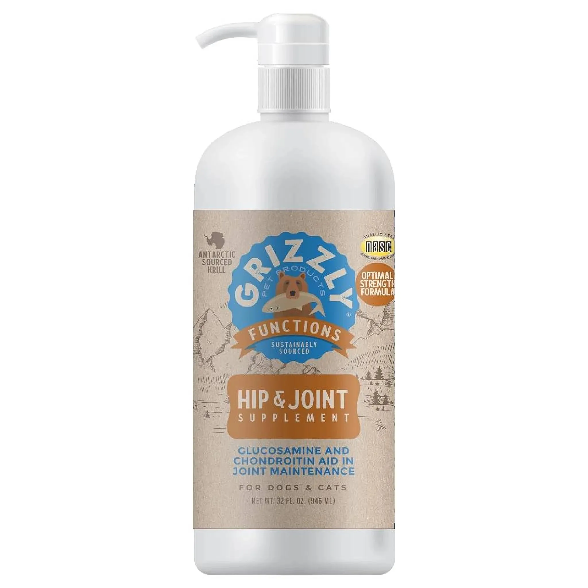 Grizzly Joint Aid Supplement For Dog & Cats (32 oz)