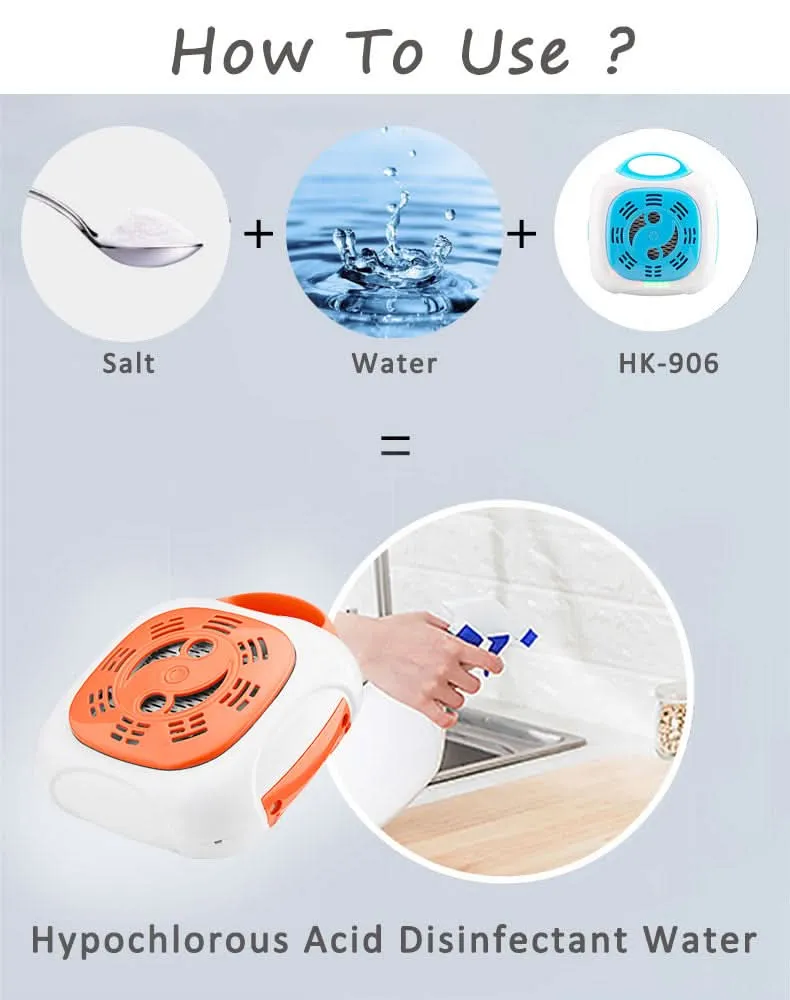 Hypochlorous Acid (HOCl or HClO) Disinfectant Water Generator