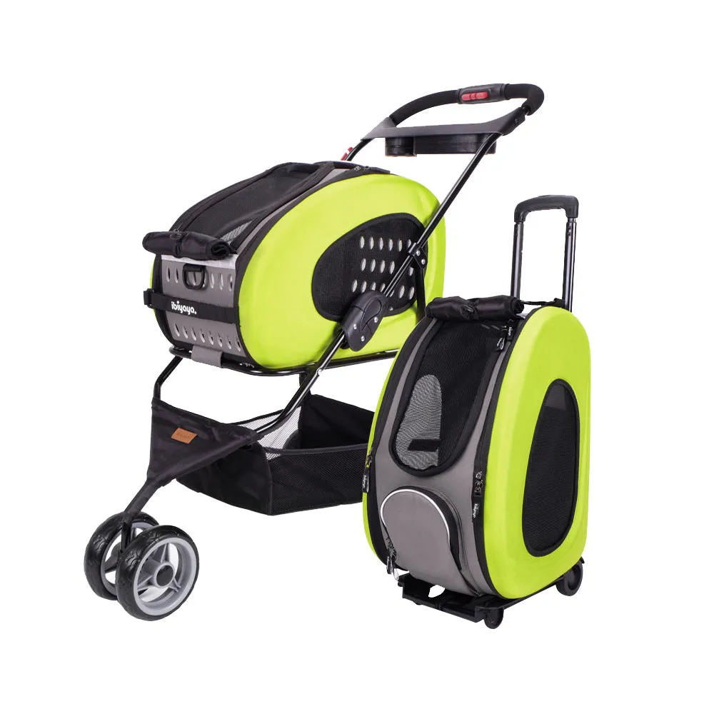 Ibiyaya 5-in-1 Combo Pet Carrier & Stroller - Hot Pink