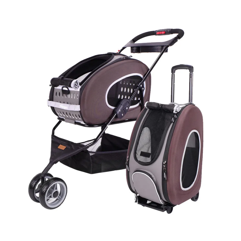 Ibiyaya 5-in-1 Combo Pet Carrier & Stroller - Hot Pink