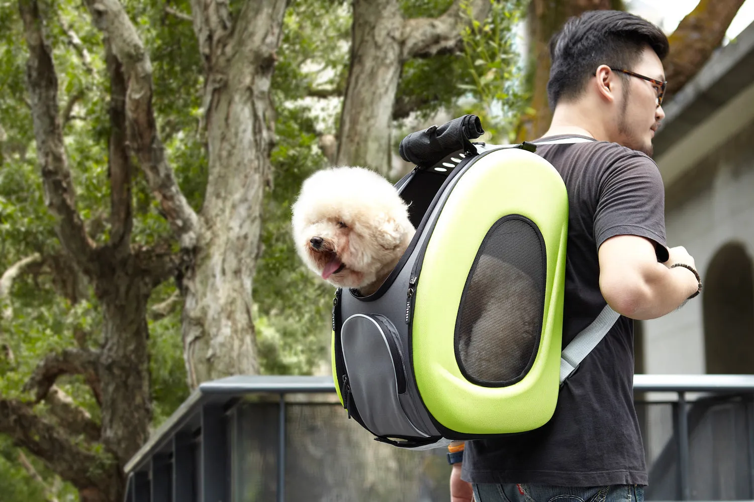 Ibiyaya 5-in-1 Combo Pet Carrier & Stroller - Hot Pink