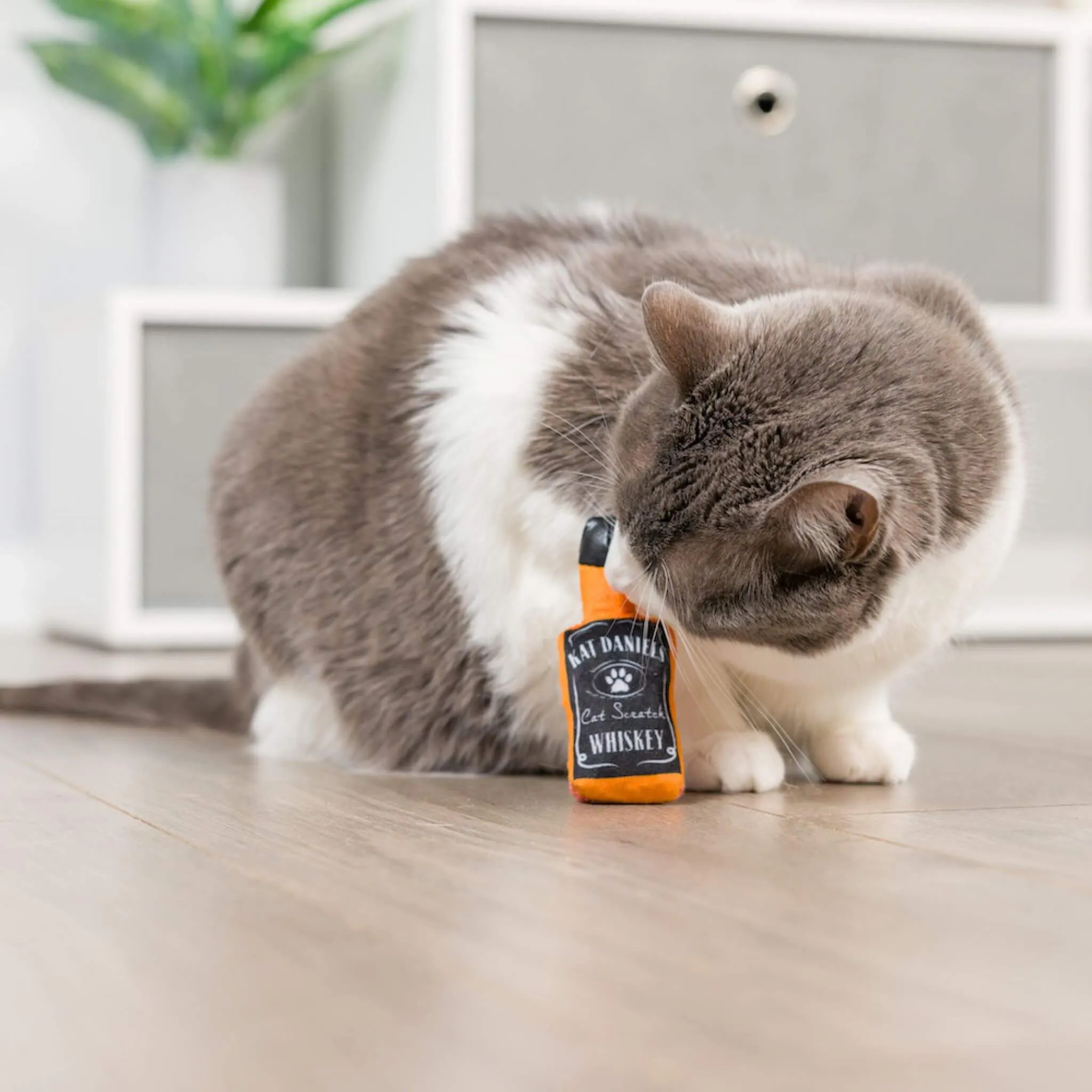 Kat Daniels Whiskey Bottle Plush Cat Toy