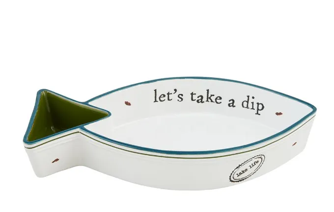 Mud Pie - Lake Fish Chip & Dip Server