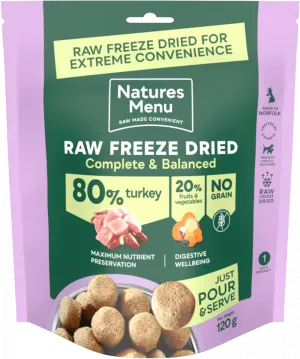 Natures Menu Raw Freeze Dried Complete and Balanced 80/20 Turkey