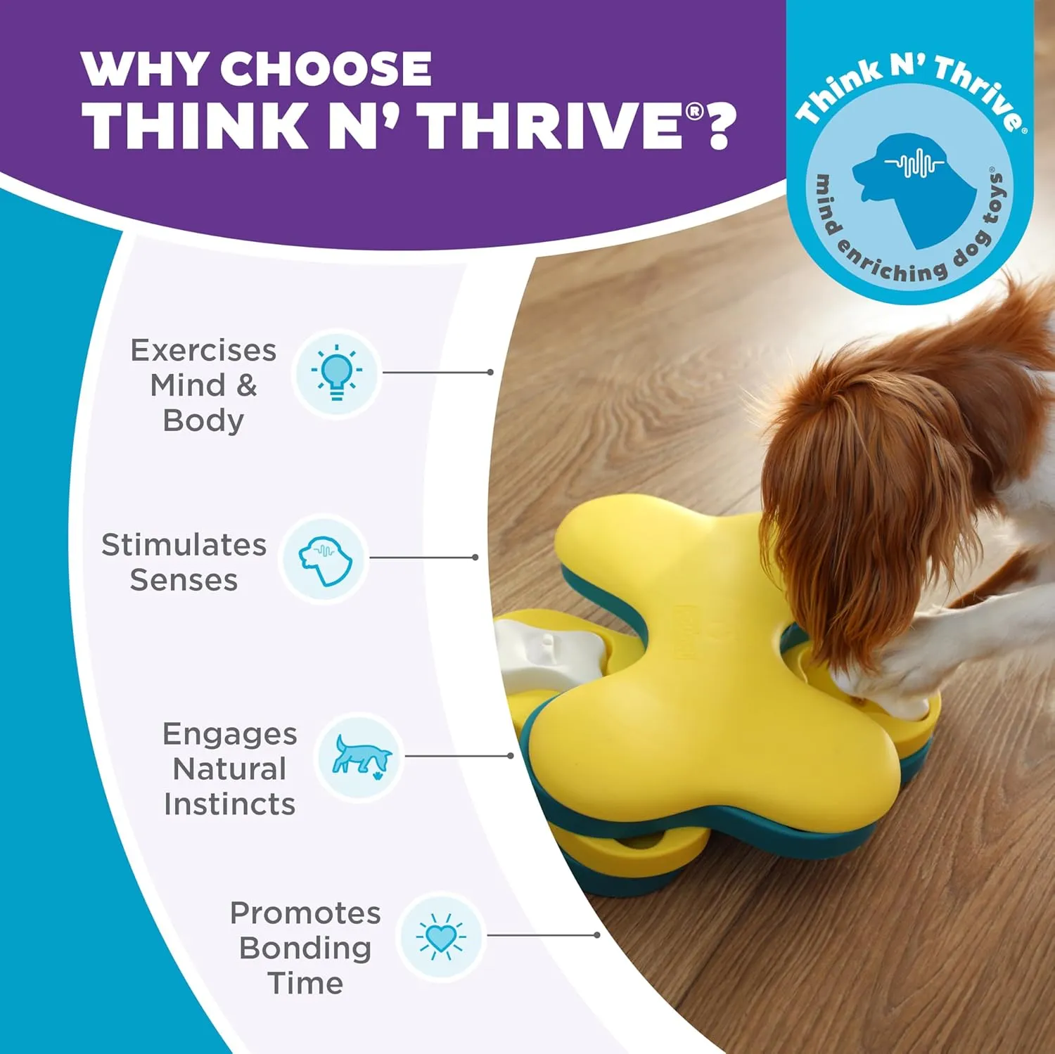 Nina Ottosson Tornado Interactive Dog Toy Blue/Yellow