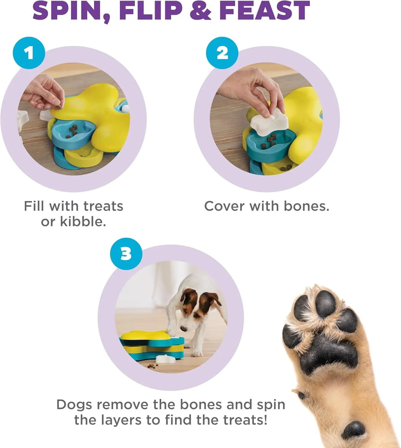 Nina Ottosson Tornado Interactive Dog Toy Blue/Yellow