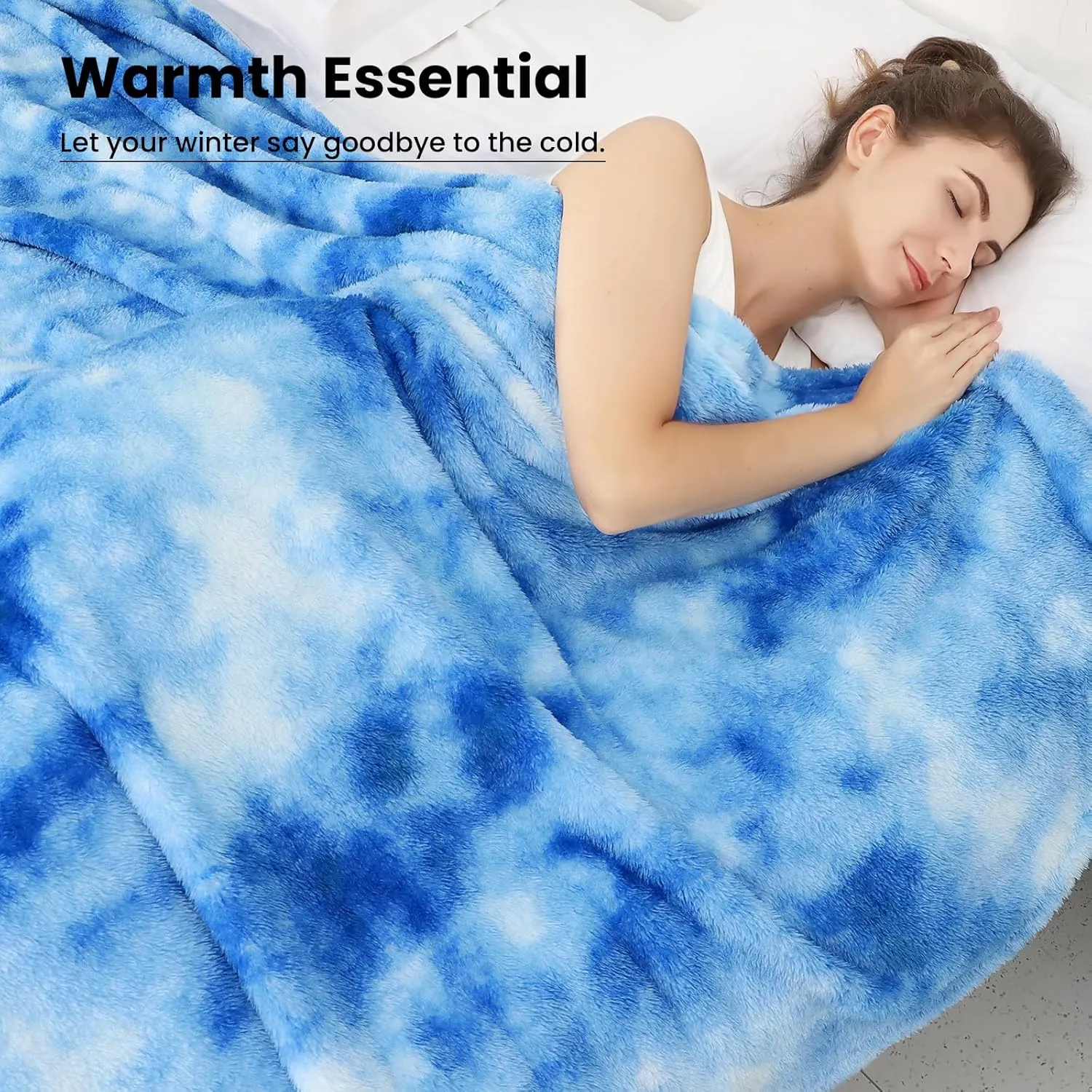 obinsm Blue Throw Blankets for Women - Soft Blanket Warm Fleece Blankets for Couch Bed Home Decor