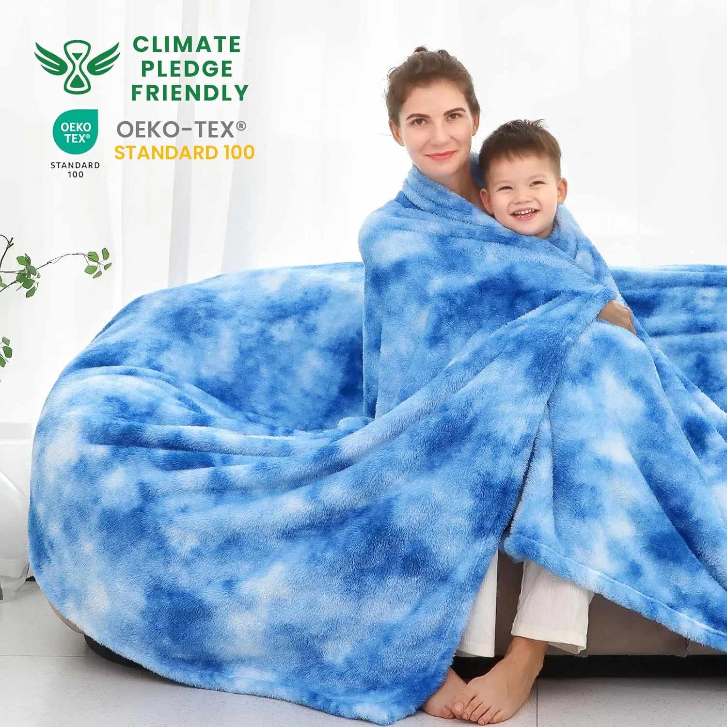 obinsm Blue Throw Blankets for Women - Soft Blanket Warm Fleece Blankets for Couch Bed Home Decor