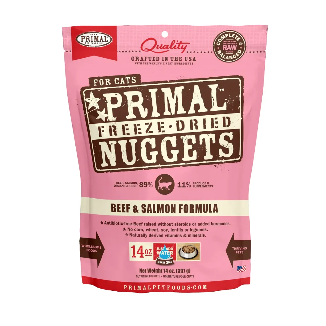 Primal Freeze Dried Feline Nuggets Beef & Salmon for Cat