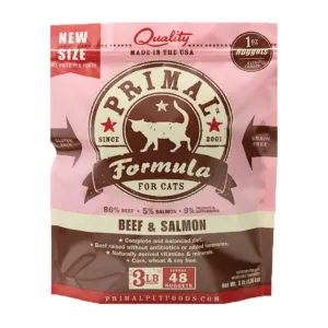 Primal Frozen Raw Beef & Salmon Formula Cat Nuggets
