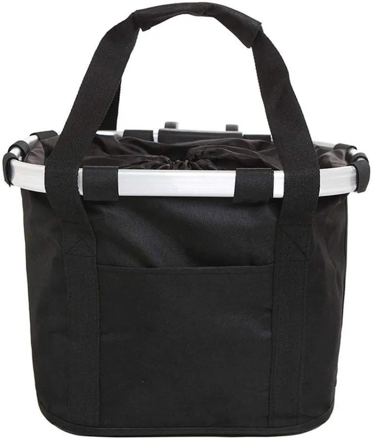 qiuqiu Removable Bicycle Handlebar Basket,Pet Cat Dog Carrier Bike Basket, Bike Front Hanging Handlebar Storage Saddle Bag-Black