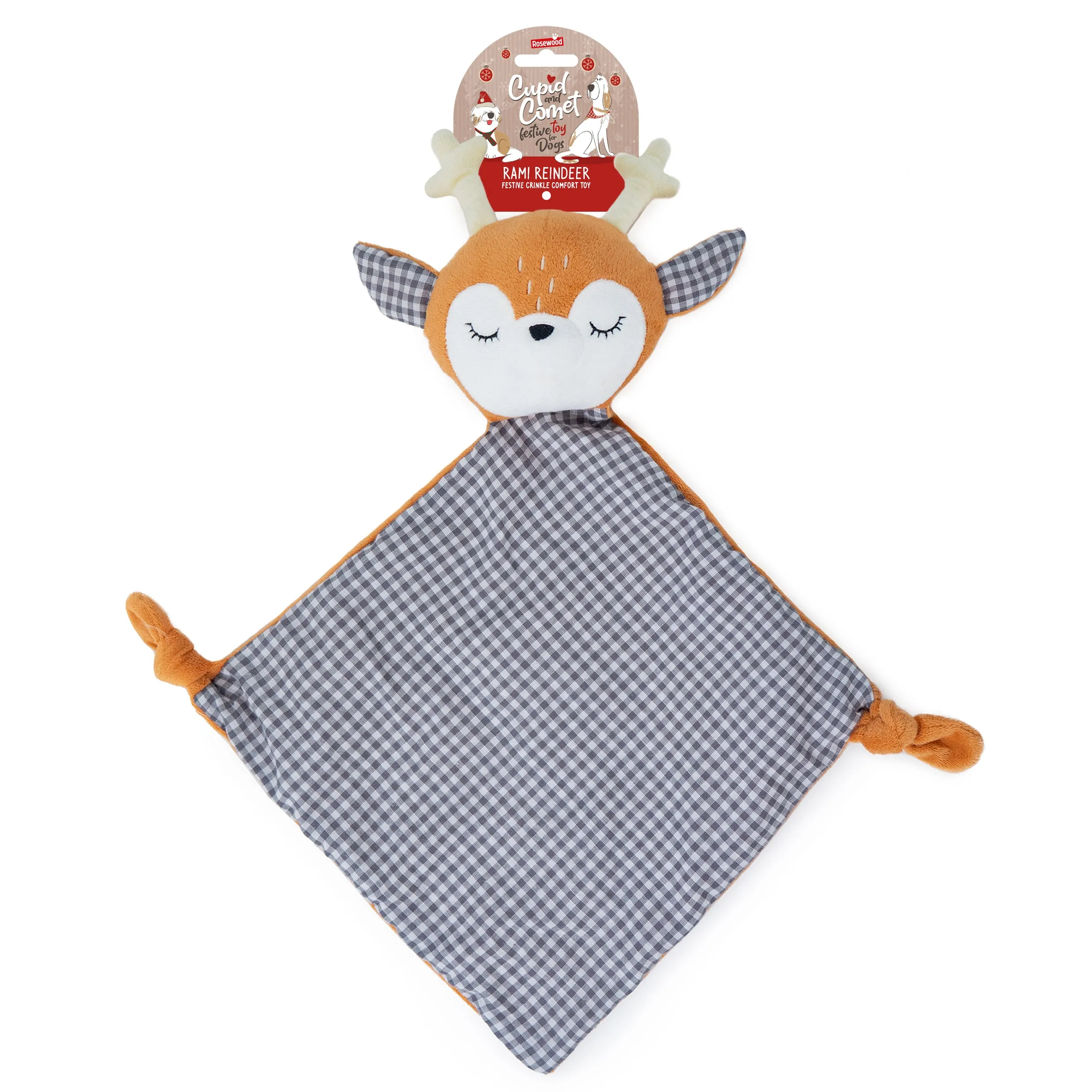 Rami Reindeer | Crinkle & Comfort Christmas Dog Snuggle Toy by Cupid & Comet