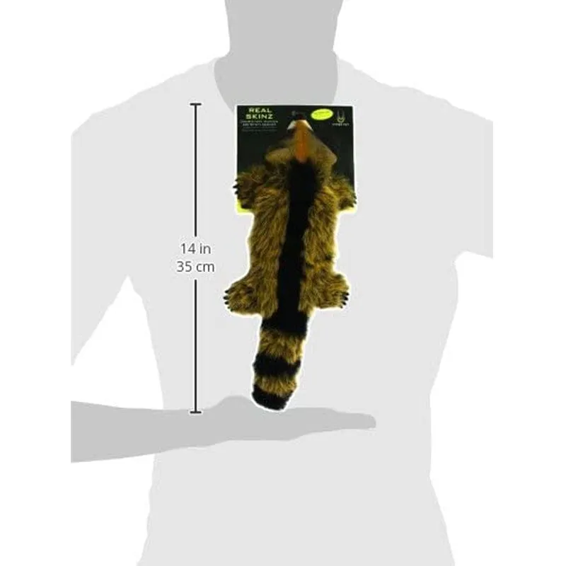 Real Skinz Raccoon Plush Dog Toy