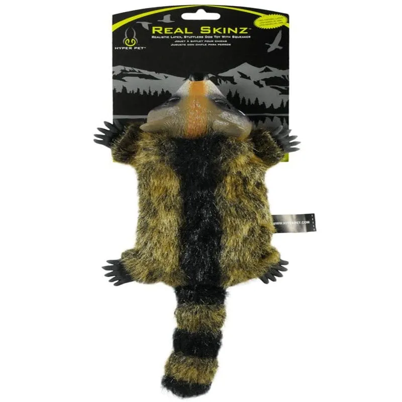 Real Skinz Raccoon Plush Dog Toy