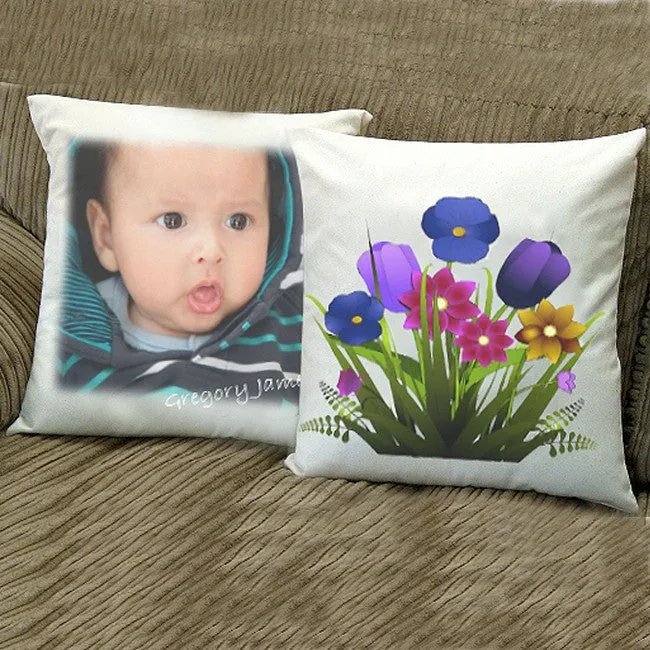 Satin photo cushion, Personalised Gift