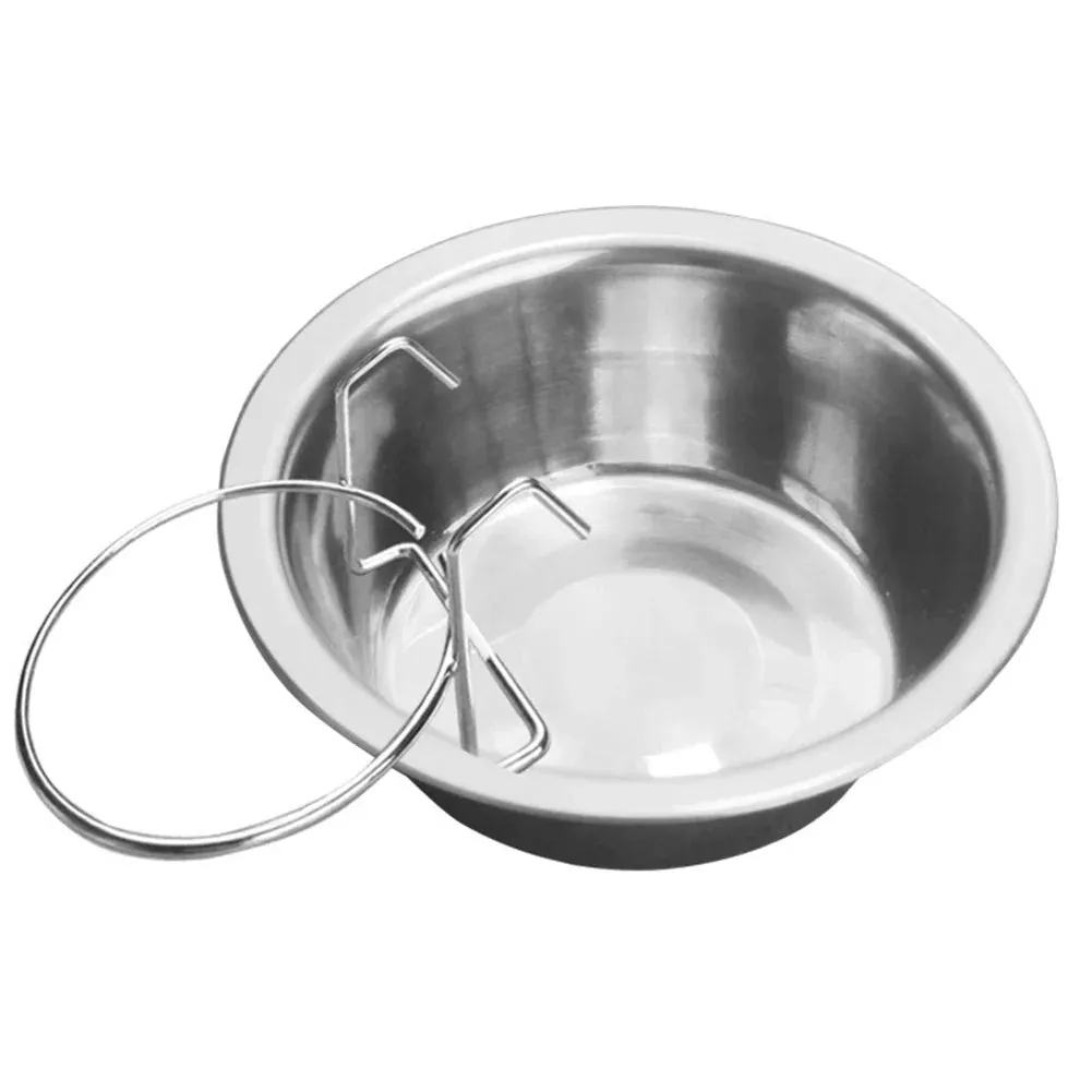 Stainless Steel Pet Bowl with Cage Hook for Dogs, Cats, and Birds