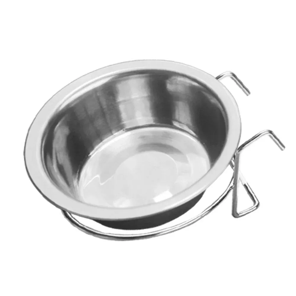 Stainless Steel Pet Bowl with Cage Hook for Dogs, Cats, and Birds