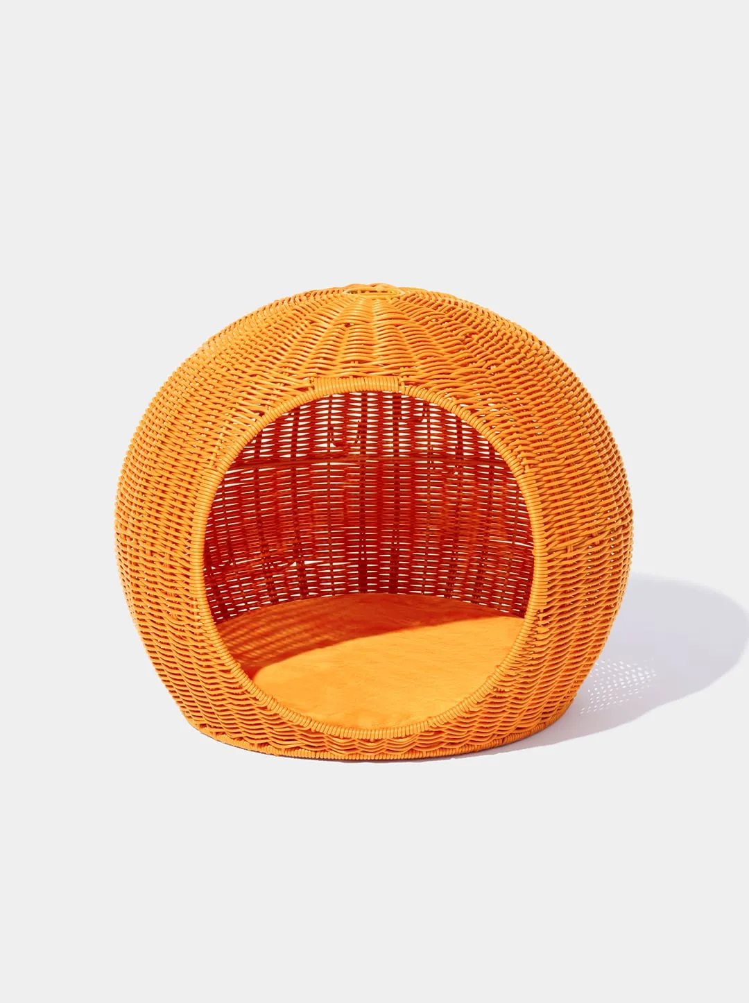 Tangerine Rattan Pet Bed