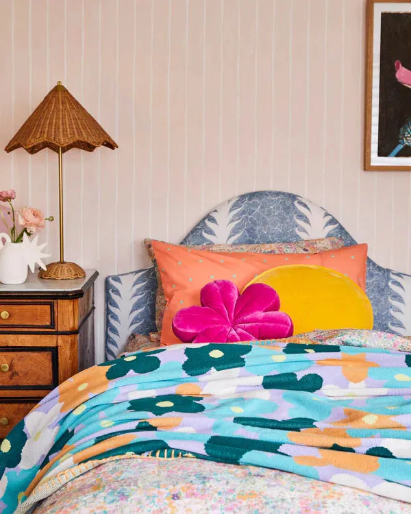 VELVET PETAL CUSHION | Raspberry
