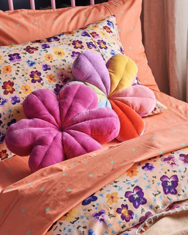 VELVET PETAL CUSHION | Raspberry