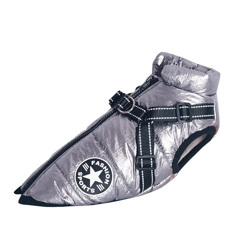 Waterproof Fleece Dog Jacket with Harness for Small & Large Dogs